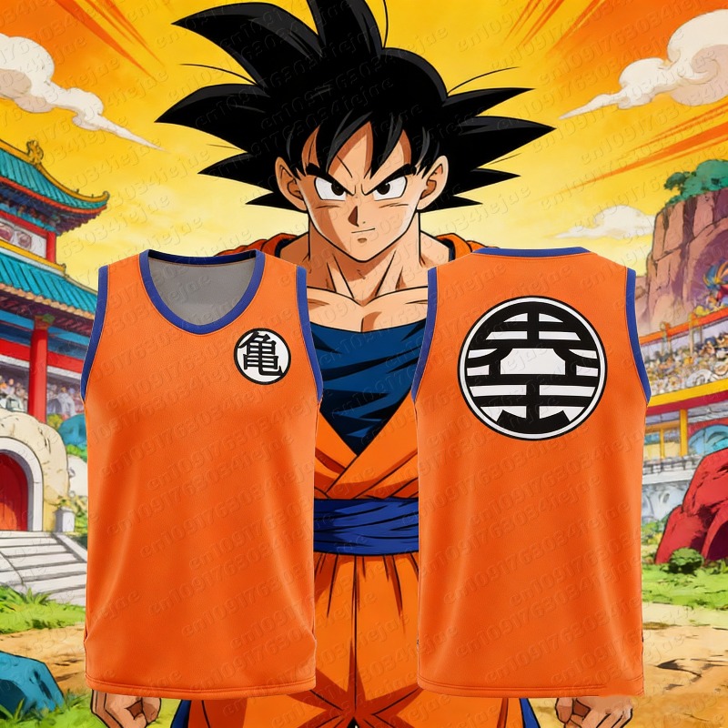 Dragon Ball Saiyan Armor - 2026 ฤดูร้อนดราก้อนบอล โกคูเสื้อยืดแขนกุดพิมพ์ลายอนิเมะขนาดใหญ่สำหรับผู้ชายเสื้อกั๊กออกกำลังกายฤดูร้อนแห้งเร็วน้ำหนักเบา