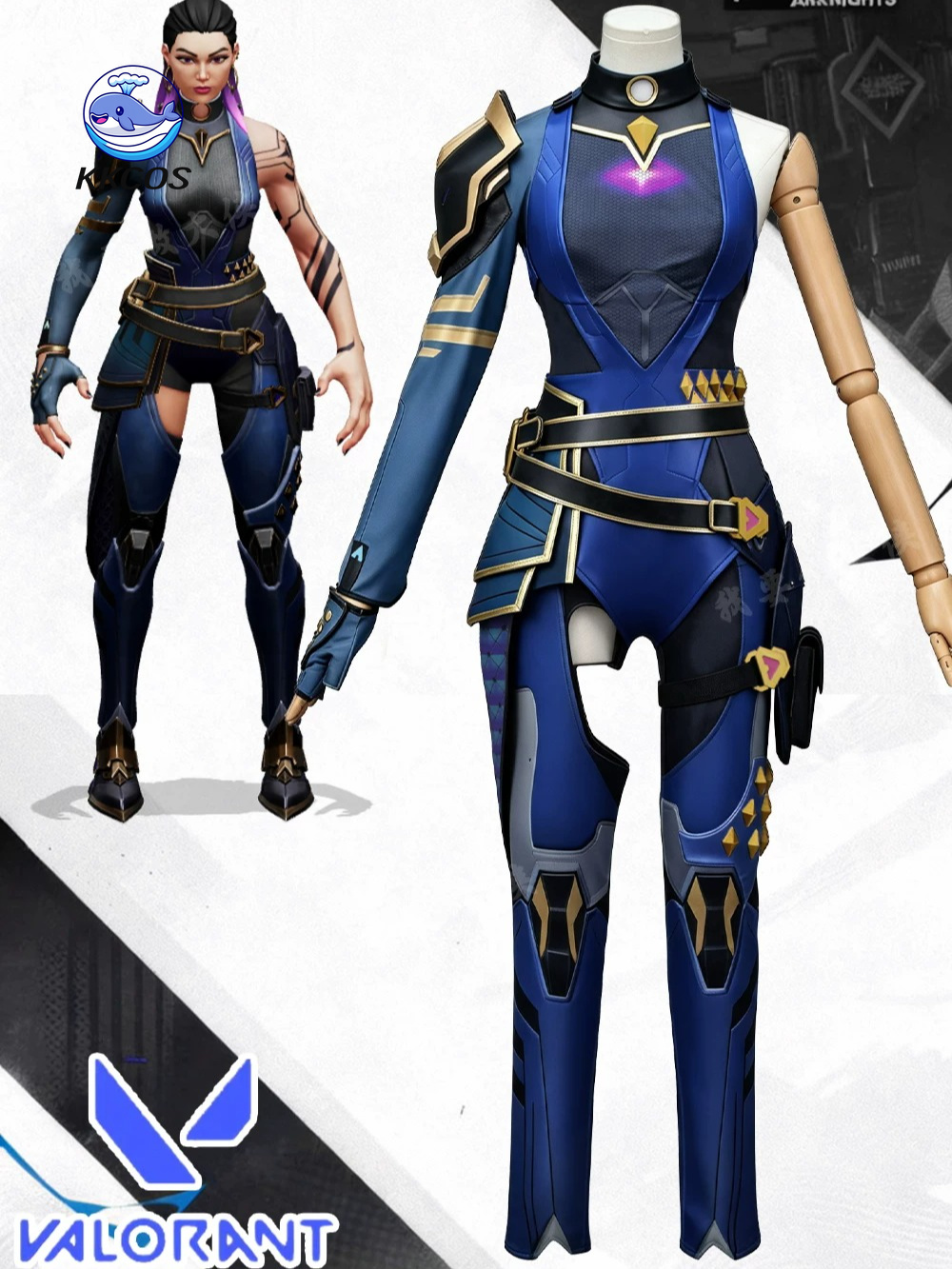 Quality Anime Cosplay - ชุดคอสเพลย์ KKCos VALORANT Reyna คุณภาพสูงสำหรับผู้หญิง ชุดเกมอนิเมะสุดเท่สำหรับฮาโลวีนและคอมมิคคอน