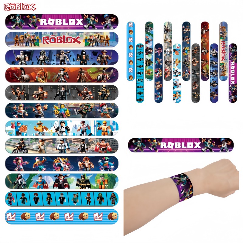 Anime Cosplay Roblox - 12/24 ชิ้น สายรัดข้อมือยืดหยุ่นลายเกม Roblox การ์ตูนอนิเมะสำหรับเด็ก สายรัดข้อมือ