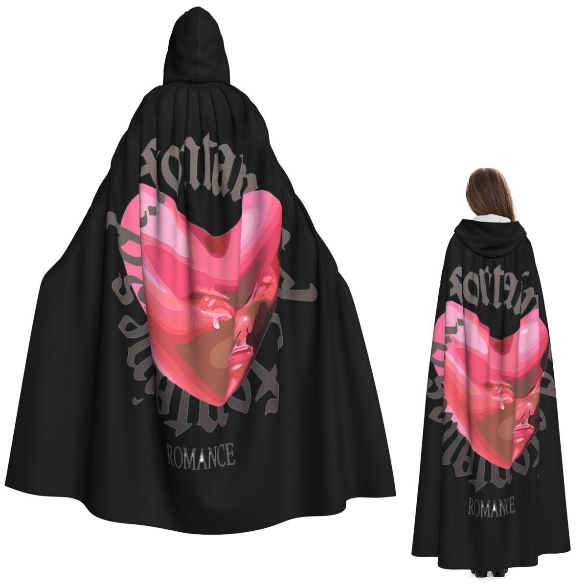 Anime Cosplay Romance - เสื้อคลุมยาวแบบมีฮู้ดสไตล์แฟนตาซี แฟชั่นยุคกลาง สำหรับคอสเพลย์ ฮาโลวีน แวมไพร์ ผู้ใหญ่