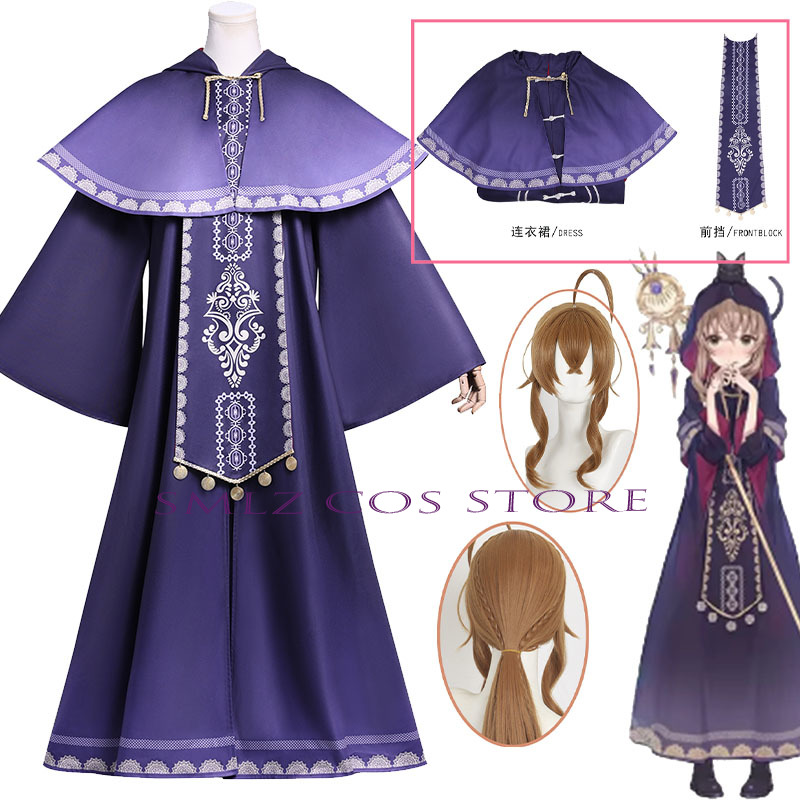 Anime Cosplay Dress For Women - Monica Everett คอสเพลย์วิกผมอะนิเมะแม่มดเงียบคอสเพลย์เครื่องแต่งกาย Monica ชุดเสื้อคลุมวิกผมชุดปาร์ตี้ฮาโลวีน Carnival
