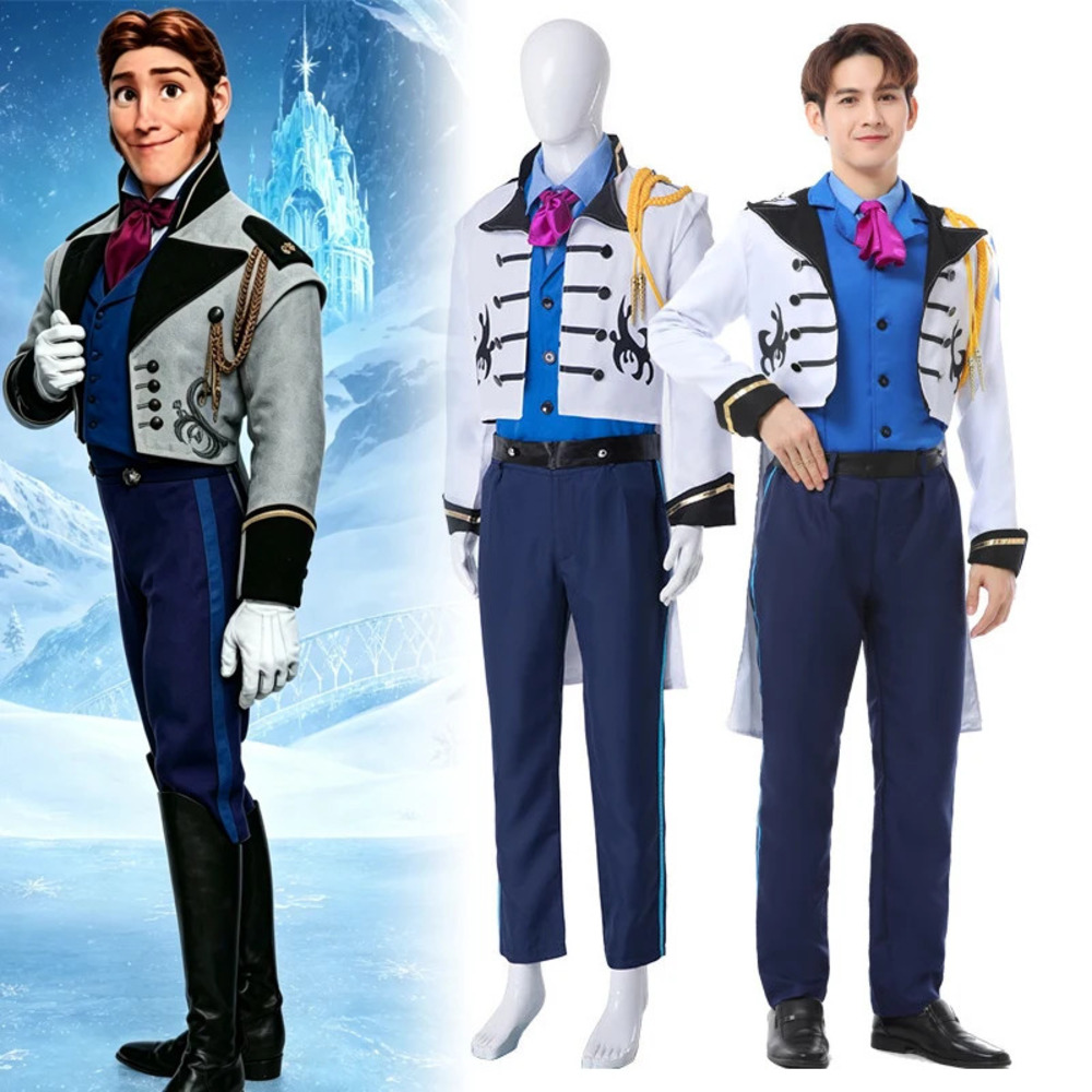 Anime Cosplay Romance - ชุดคอสเพลย์เจ้าชายฮันส์ จากเรื่อง Frozen สำหรับผู้ใหญ่ ชุดยูนิฟอร์มธราภูมิแห่งน้ำแข็ง สำหรับงานปาร์ตี้ฮาโลวีน