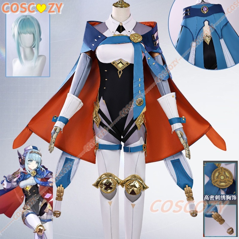 Anime Cosplay Outfit Girl - ชุดคอสเพลย์อินเอฟฟาจากเกมเก็นชินอิมแพ็ค พร้อมวิกผม ชุดยูนิฟอร์ม เครื่องประดับศีรษะ บูมบูม ธันเดอร์เวฟ