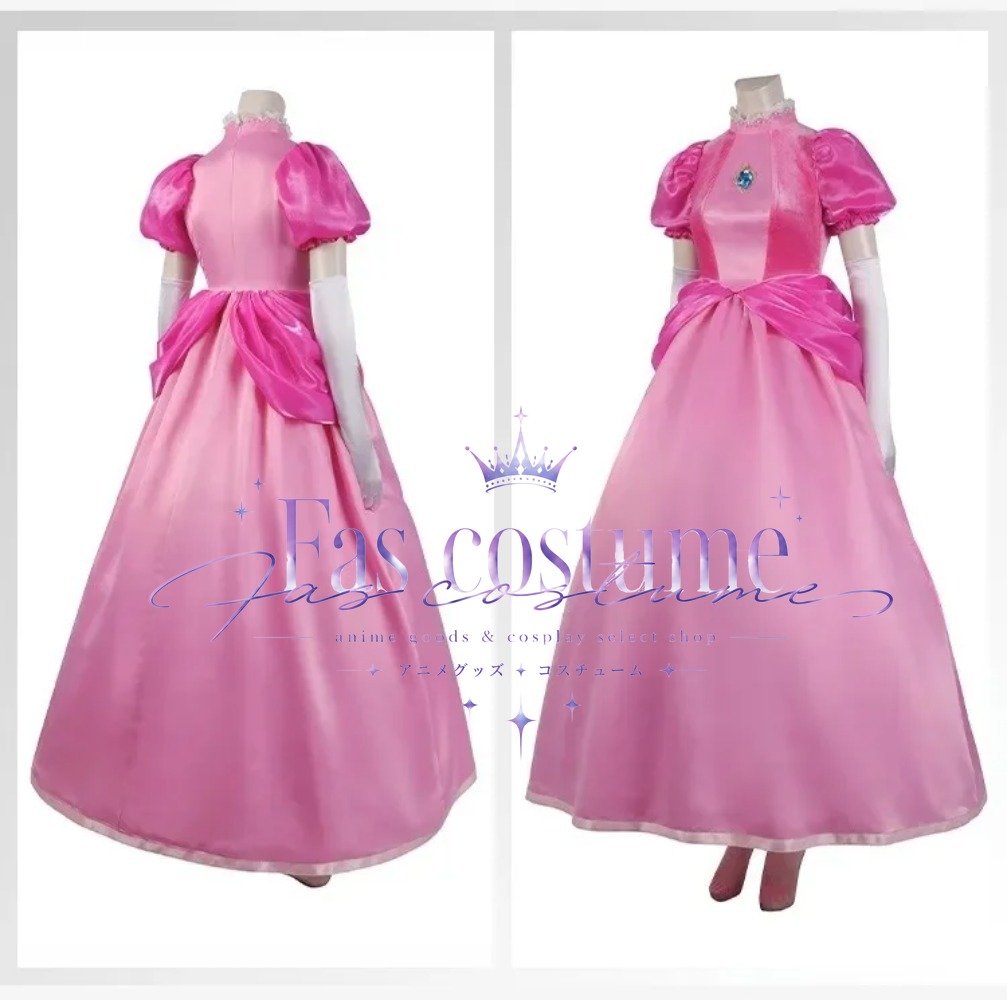 Anime Cosplay Lolita - เจ้าหญิงพีชคอสเพลย์เครื่องแต่งกายซุปเปอร์บราเธอร์สเครื่องแต่งกายสีชมพูโลลิต้าชุดเจ้าหญิงมงกุฎต่างหูถุงมือฮาโลวีนคริสต์มาสของขวัญสาว