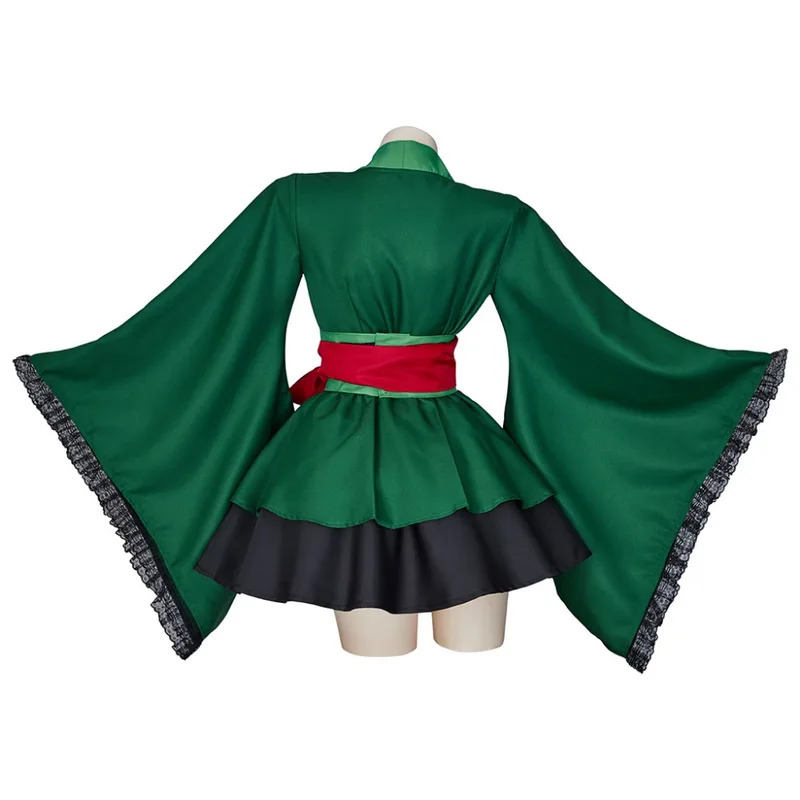 Anime Zoro Cosplay Female - โรโรโนอา โซโลหญิงคอสเพลย์เครื่องแต่งกายโลลิต้าสีเขียวชุดกิโมโนสำหรับผู้หญิงฮาโลวีนปาร์ตี้คาร์นิวัลชุดโกอิ/6