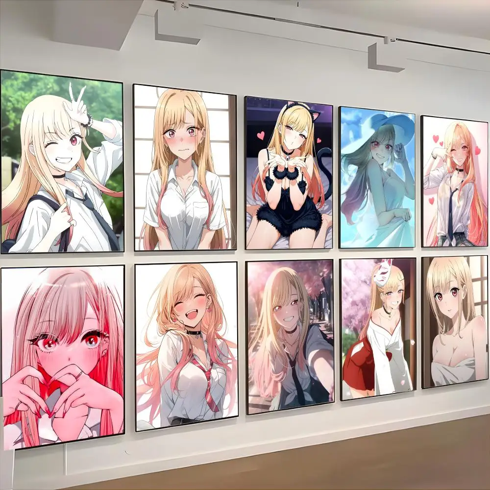 Anime Cosplay Romance - โปสเตอร์อนิเมะ M-My Dress-Up Darling สไตล์เรโทร สำหรับตกแต่งร้านอาหาร