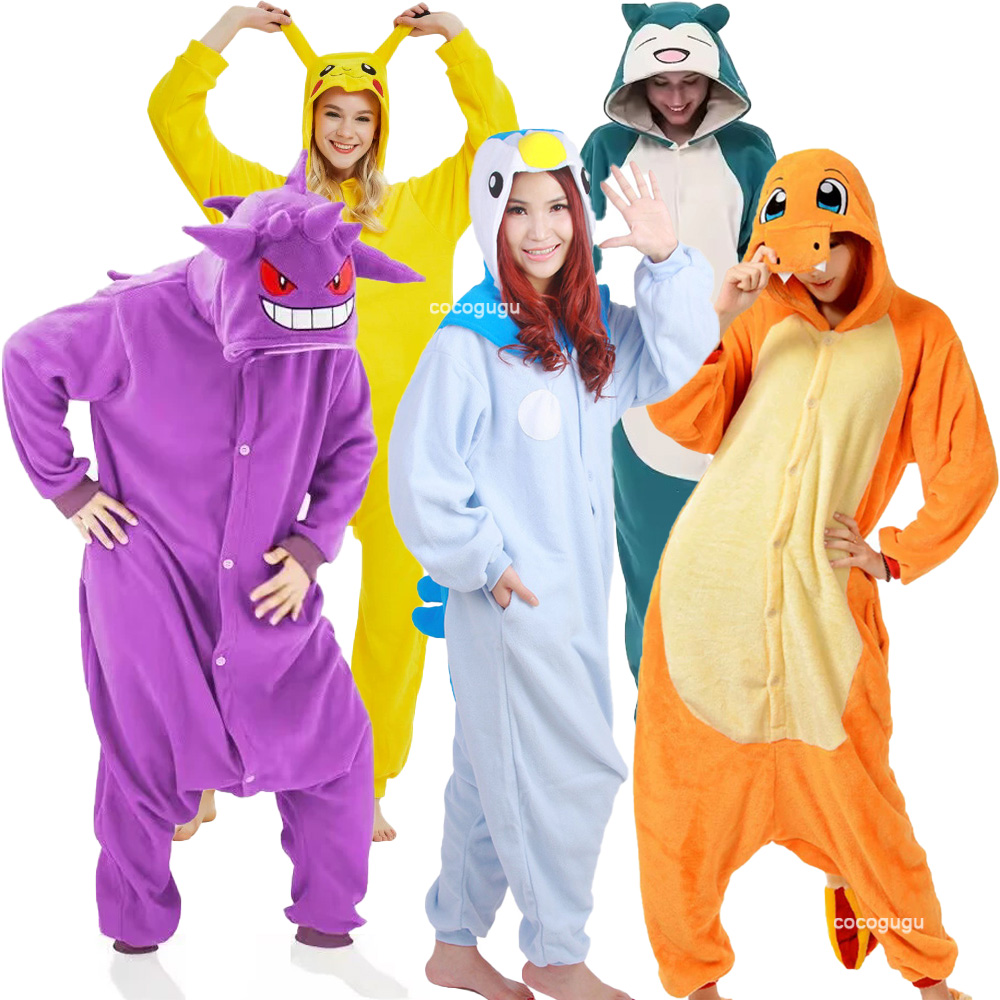 Anime Cosplay Pokemon - Pokemon คอสเพลย์ผู้ชายผู้หญิง Kigurumis อะนิเมะ Onesie ฮาโลวีน