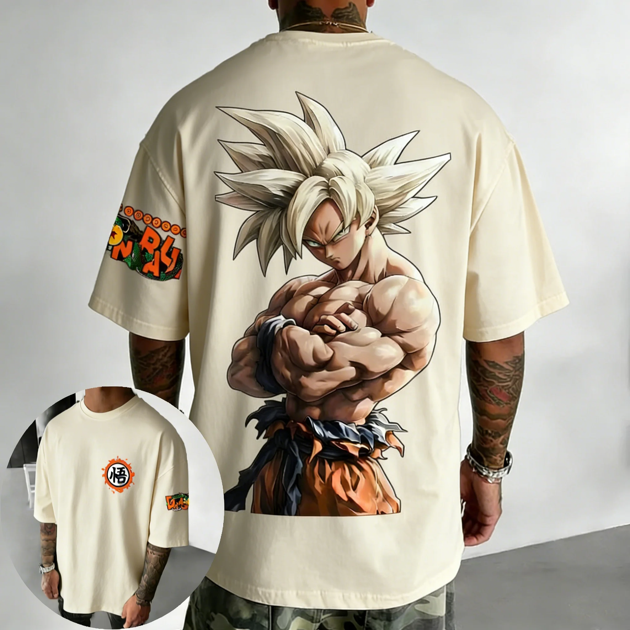 Dragon Ball Saiyan Armor - ดราก้อนบอลอะนิเมะเสื้อยืดผ้าฝ้ายแท้ฤดูร้อนใหม่โกคูพิมพ์ลายผู้ชายและผู้หญิงฮาราจูกุฮิปฮอปลำลองแขนสั้น