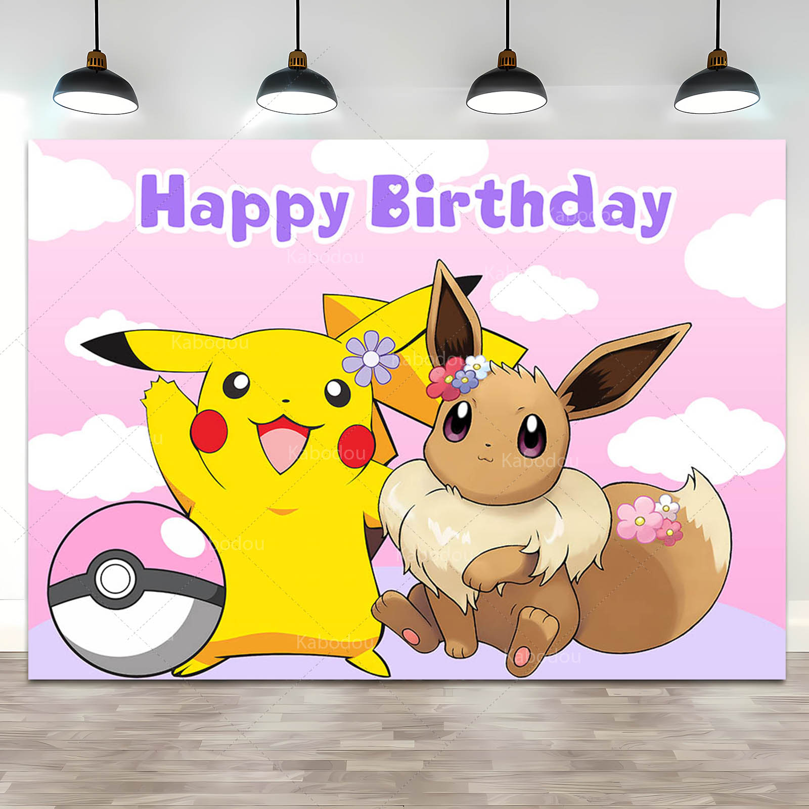 ฉากหลังปาร์ตี้วันเกิด Pokemon  - Anime Cosplay Pokemon บทวิจารณ์และราคา