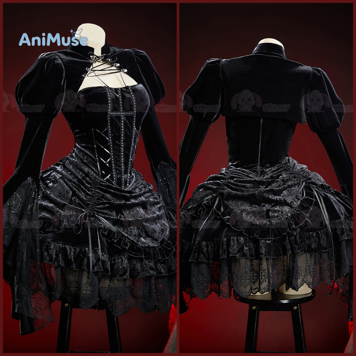 ชุดเดรสกำมะหยี่สไตล์กอธิคโลลิต - Anime Cosplay Lolita บทวิจารณ์และราคา