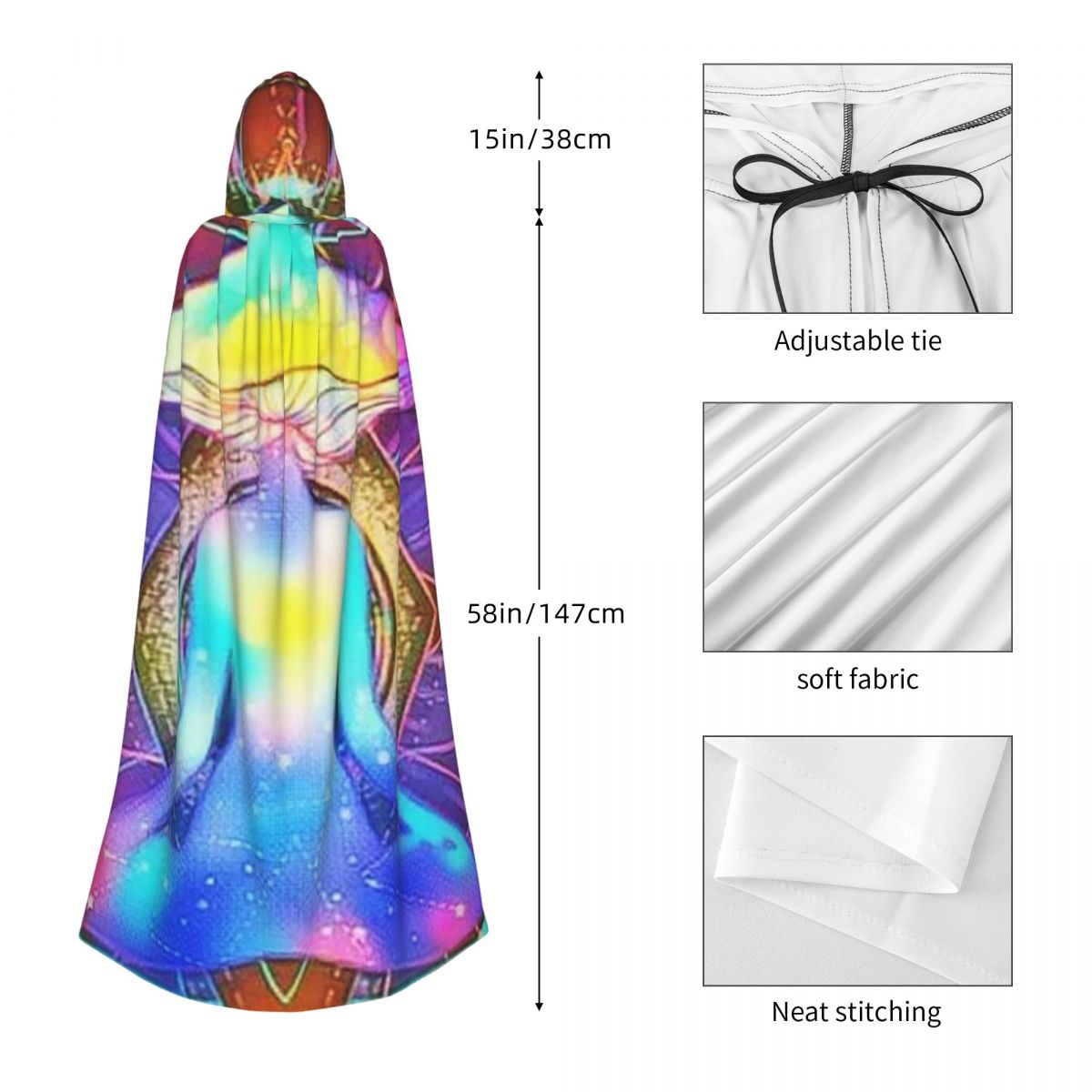 เสื้อคลุมยาวมีฮู้ดลายมันดาลาอิ - Anime Cosplay India บทวิจารณ์และราคา
